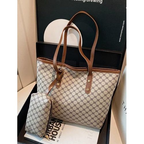 Tote CHKK Handbag - Grey/ Brown