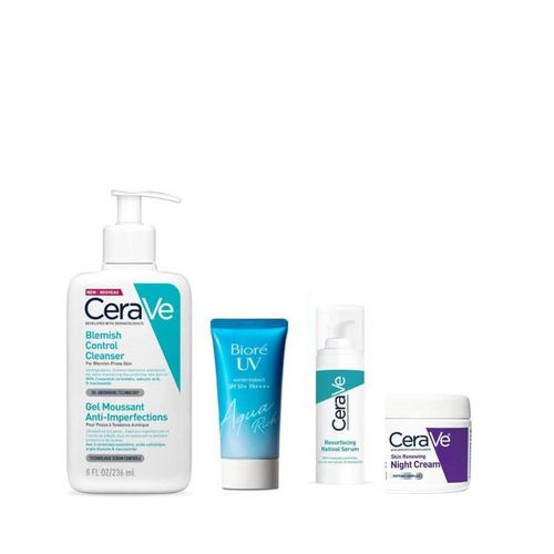 UV Aqua Sunscreen+Blemish Control Cleanser+Resurfacing Retinol+Skin Renewing Night Cream