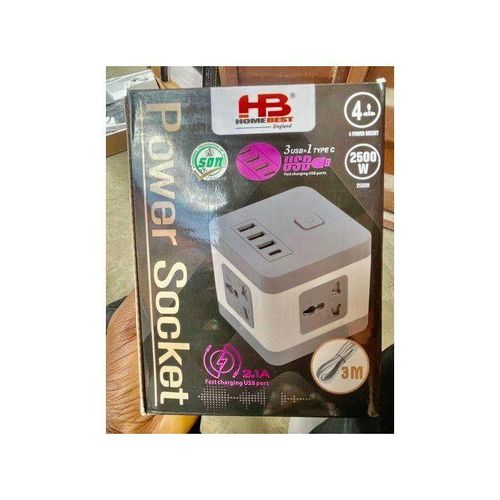 NEW CUBE 4-WAY 3 PORTS AND A TYPE-C EXTENSION SOCKET