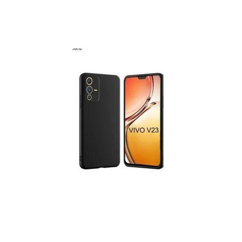 Vivo V23 Classic Minimalist Slim Protective Matte Black Silicone Back Case