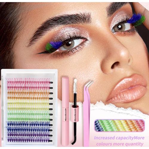 240Pcs Colored Lashes Large volume set with single eyelashes