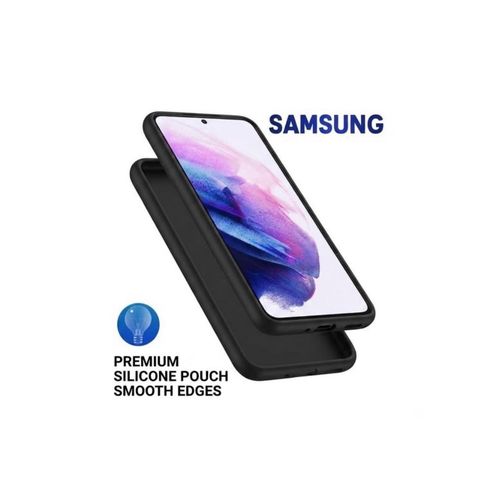 S22 Premium Liquid Silicone Case for Galaxy Cover - Ultra-Slim Shockproof Soft-Touch Gel Rubber Pouch with Smooth Edges & Anti-Scratch Soft Microfiber Lining, Matte Black