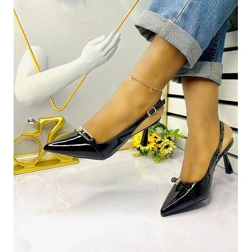 Black Pointy Sling Back heel (Black corporate Heel)