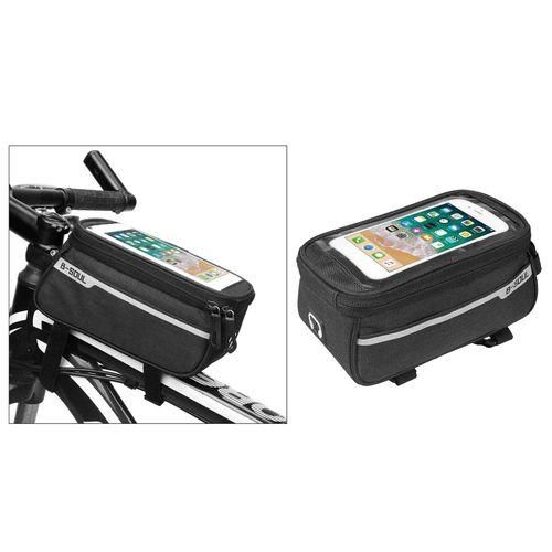 MTB Road Bike Front Frame Bag Waterproof Bicycle Top Tube Bag Black