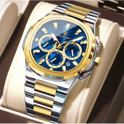 Elegance Sophisticated Gold/Silver Chronograph Quality Analogue Designer Wristwatch