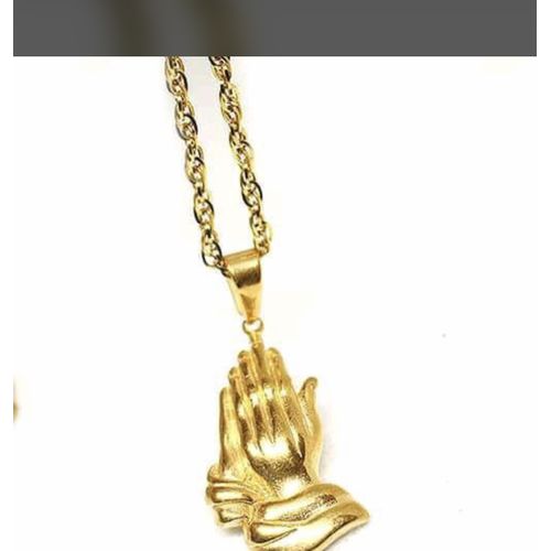 Gold Chain With Closed Hand Pendant