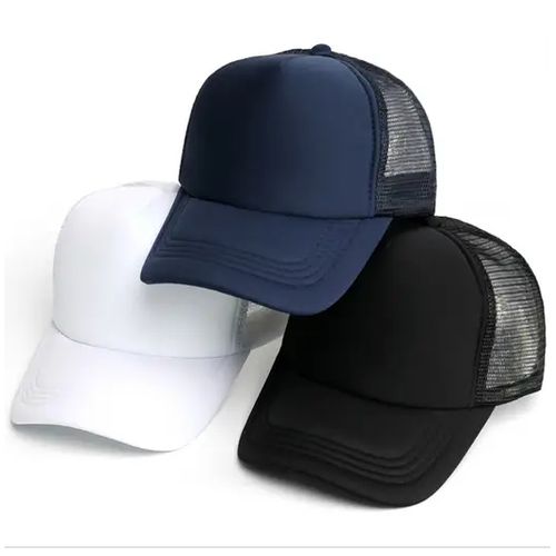 3pcs Plain Face Cap: Black, Blue, White