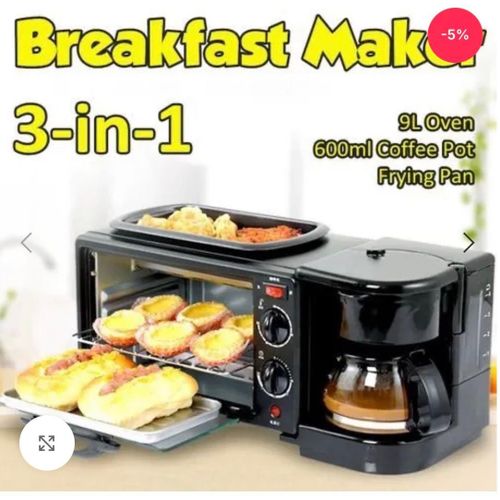 3in1 MULTI-FUNCTION 1050WATT BREAKFAST MAKER
