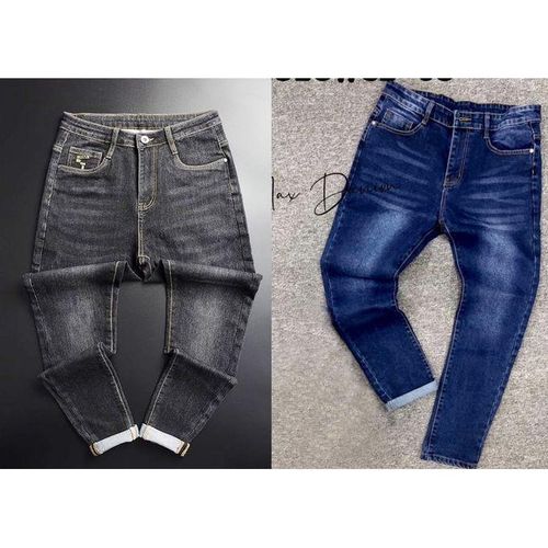 2in1 Smart Jean Trouser For Men-Black And Blue