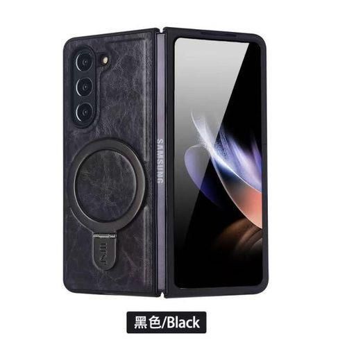 Samsung Galaxy Z Fold 7 Quality Leather Case with adjustable kickstand ring