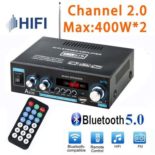 HiFi Digital Amplifier AK35 Bluetooth Amplifiers MP3 Channel 2.0 Sound Amplifier AMP Support 110V-240V for Home Car MAX 400W*2