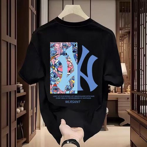 American Pure Cotton High-end Short-sleeved Summer New Print for Couples, Loose and Versatile, able -looking t shirt men