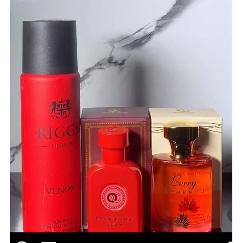BERRY WEEKEND PERFUME 25ML & SUBLIME 35ML & RIGGS BODY SPRAY