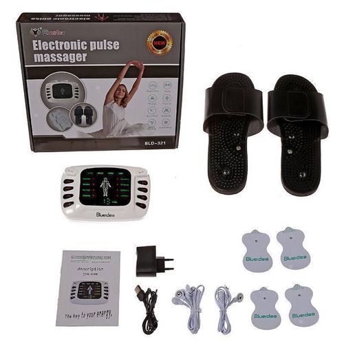 Electronic Massager Physiotherapy Body Acupuncture Therapy Digital Machine + Foot Massager