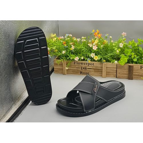 Black Men's Clarks Fashion Slide
