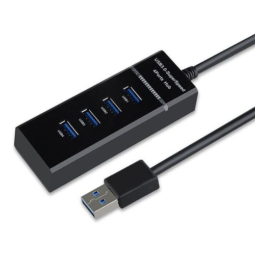 USB 3.0 Hub, 4 in 1 USB Adapter, 4-Port Data Hub Splitter, for Laptop, PC, MacBook Pro, iMac, Surface Pro and More USB Devices - Black