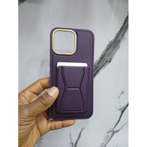 Quality Leather Texture Magsafe Support with wallet card holder and kickstand For iPhone 14plus