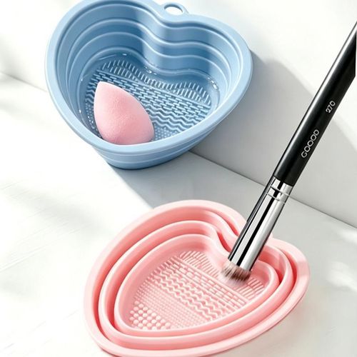 1Pc Silicone Makeup Brush Cleaner Pad With Suction Cup For Effective Cosmetic Tool Cleaning