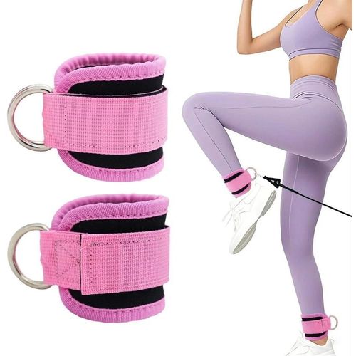 2PCS Adjustable Ankle Straps - D-Ring Leg Training Attachment for Cable Machines & Resistance Bands