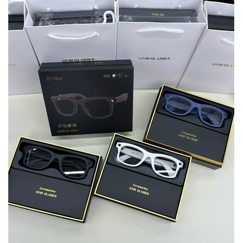 NEW S2 Max Al smart glasses 4K HD Camera 290 mAh Battery 8MP Photography Video Recording, Real Time Translation, GPT Object Identification, listening to music-With 3 Lenses