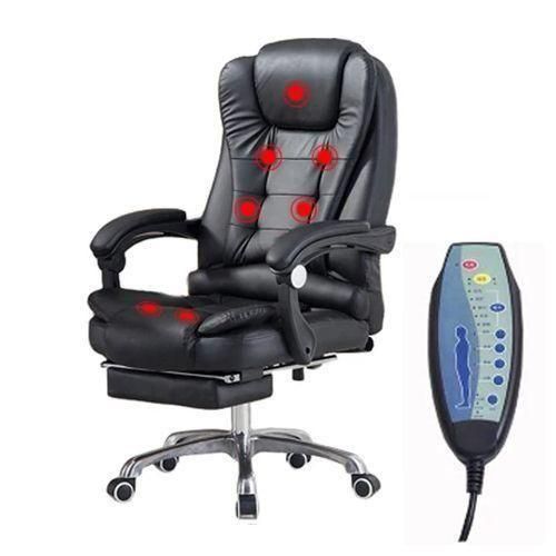 Executive Massage Chair With Footrest - BLACK
