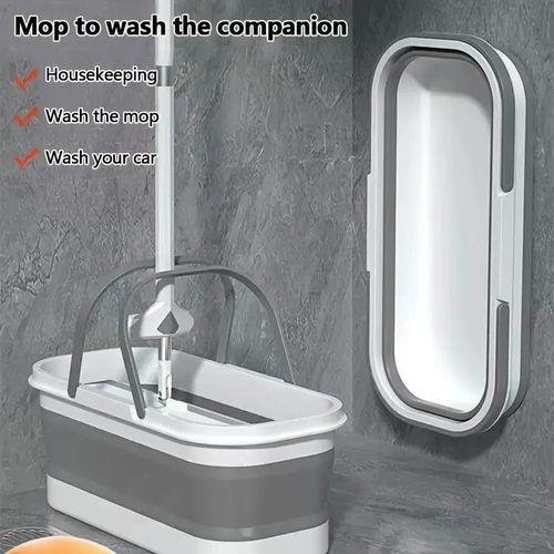 Foldable telescopic plastic bucket, mop bucket