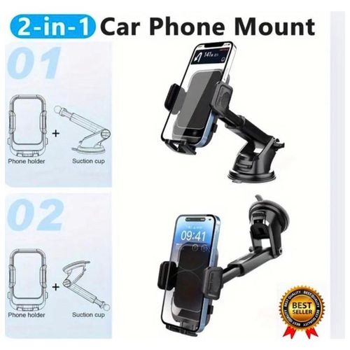 Car Phone Holder – 360° Adjustable Dashboard & Windshield Mount for Smartphones