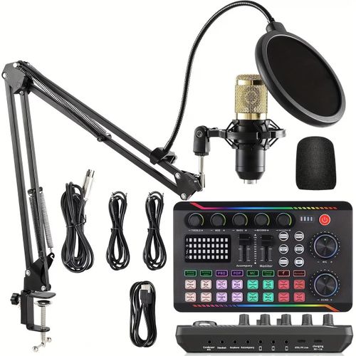 Podcast Microphone / Live Streaming Microphone Professional Condenser Mic BM800+F998Max