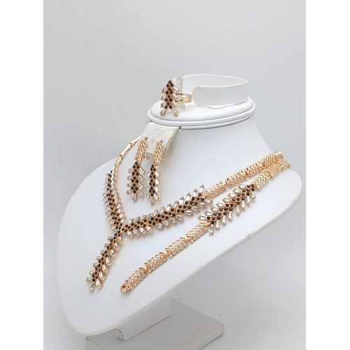 Premium Ladies 4-in-1 Jewelry Collection: Exotic Iced-Out Zirconia & Super Bling Diamond Edition