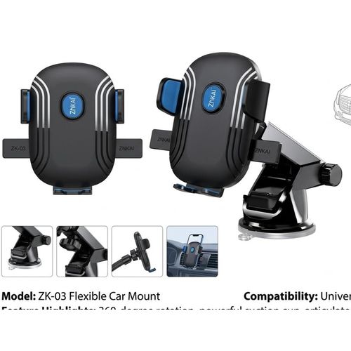 Universal Car Phone Holder Mount – 360° Rotating Suction Cup Dashboard & Windshield Phone Bracket for Smartphones & GPS