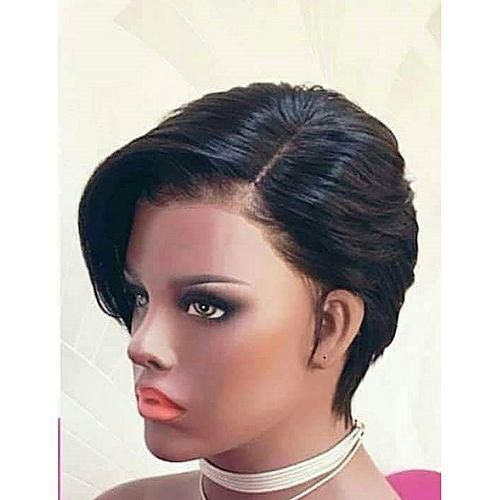 White Label Short Hair Wig Cap - Black