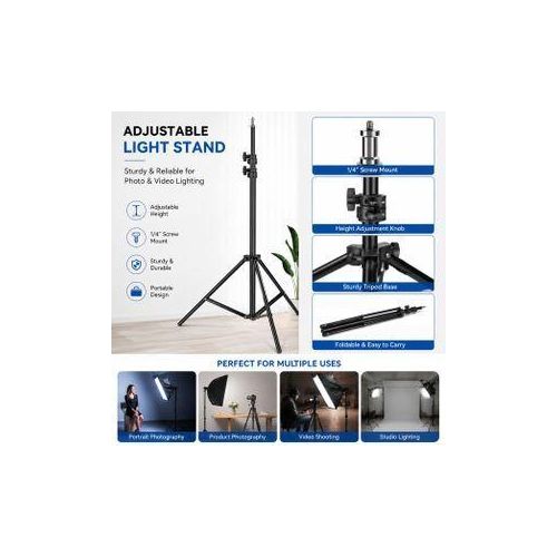 Adjustable Light Stand – Foldable Tripod with 1/4 Screw Mount for Photography, Video, Ring Lights & Studio Lighting Reflectors ,Projectors