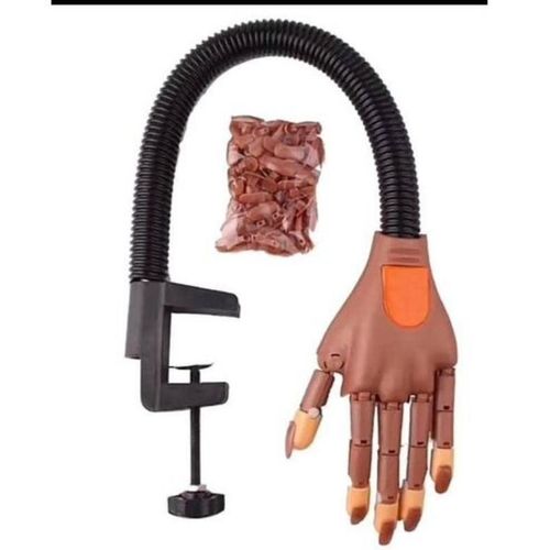 Flexible Clip-On Nail Art Practice Hand with Replaceable Nails