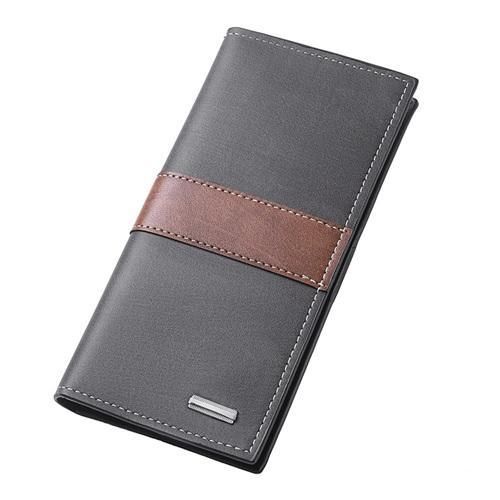Men's Premium Leather Long Wallet Long Purse - Black