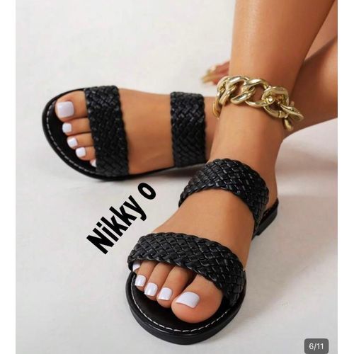 Pure leather slippers for women