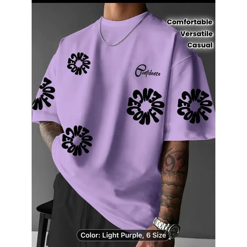 men's casual t-shirt with a printed graphic design, often described as oversized or street fashion.