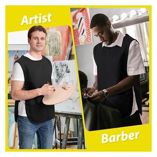 Cobbler Apron for Women with Pockets, Waterproof Art Smock Aprons with Side Ties 2 Large Pockets, Apron for Adult Men, Women, Unisex, for Cleaning, Hairstylist, Painting