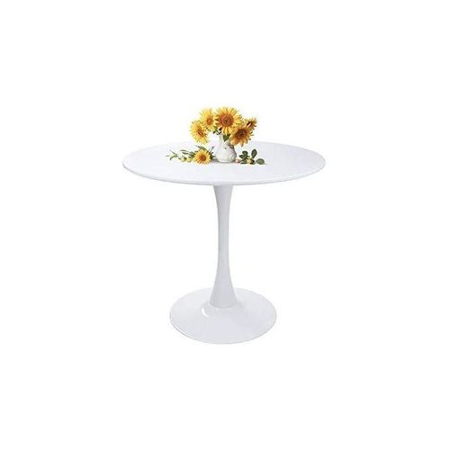 Modern Round Dining Table With Pedestal Base(White)