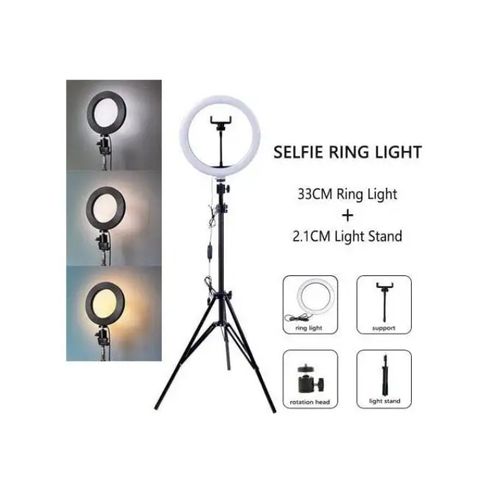 LED 32 INCHES RING LIGHT + 3 HOLDERS AND REMOTE