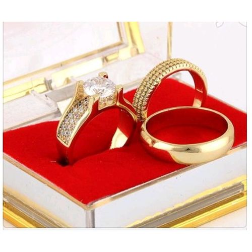 Romania Gold Wedding Ring Set E1