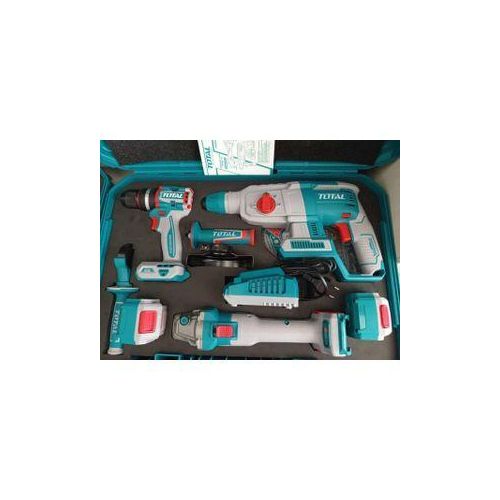 TOTAL Cordless 3-Piece Combo Kit 20V - Impact Drill, Angle Grinder & Rotary Hammer