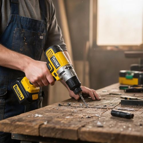 Rechargeable Impact Wrench & Power Drill Set - Heavy Duty Brushless Motor With Battery, Fast Charger, Toolbox & Accessories