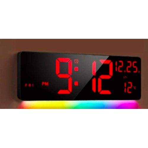 16.6 Inch Digital Wall+Desk Clock with RBG light and remote control