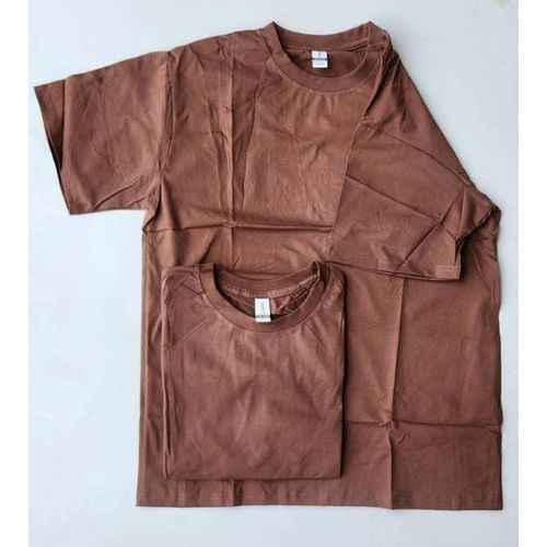 BROWN HEAVY WEIGHT STREETWEAR OVERSIZED TSHIRT 100% COTTON PREMIUM ROUND NECK POLO SHORT SLEEVES / Gym wear