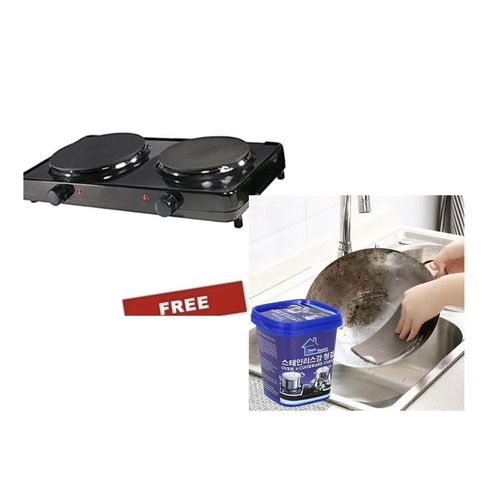 Double Burner Electric Cooker/hot Plate With Free Cookware Cleaner