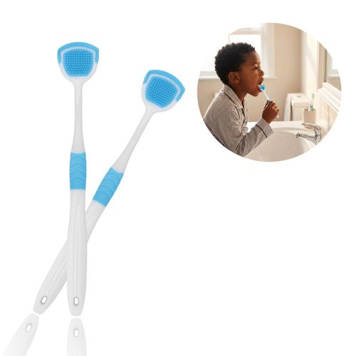 2‑Pack Tongue Cleaner Brushes, Soft Silicone Tongue Scraper for Fresh Breath & Oral Care, BPA‑Free, Gentle for Kids Too