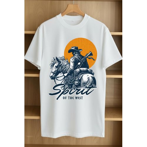 WHITE- COWBOY SPIRIT- T-SHIRT