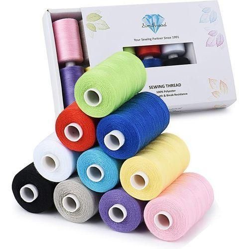 All Purpose Sewing Thread, 10 Spool Assorted Color Each Bobbin Polyester Thread for Sewing, Handy Polyester Sewing Threads for Sewing Machine - (Basic Color Series)