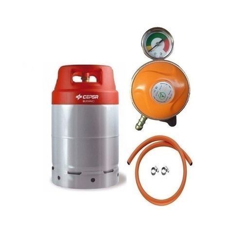 12.5kg Gas Cylinder With Metered Regulator, Hose & Clips