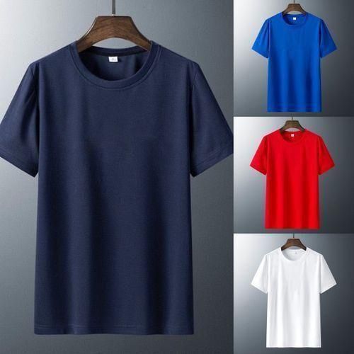 4 In 1 Unisex Round Neck Plain Tees Polo For Men And Women-Black/white/red/royalblue